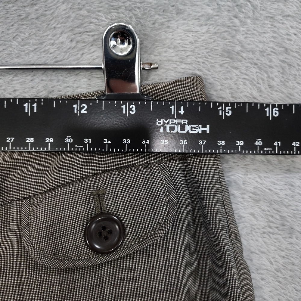 Vtg Y2k Banana Republic Martin Fit 6 30x32 Wool Pants Sharkskin Brown Wide Leg - Picture 3 of 9